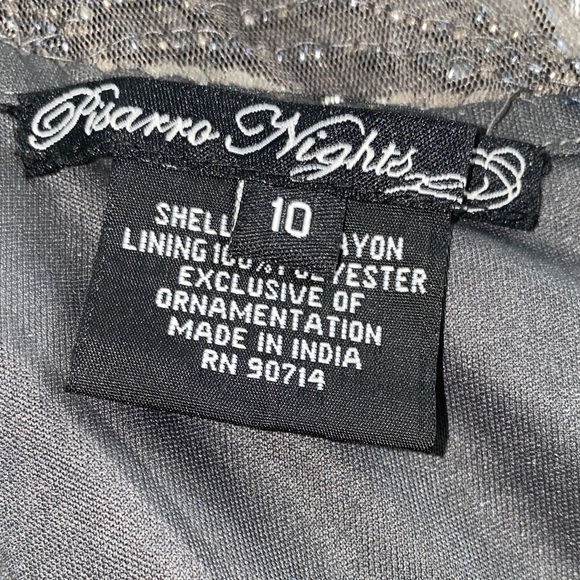 Pisarro Nights Charcoal Sequin Long Sleeve Dress - Picture 2 of 8